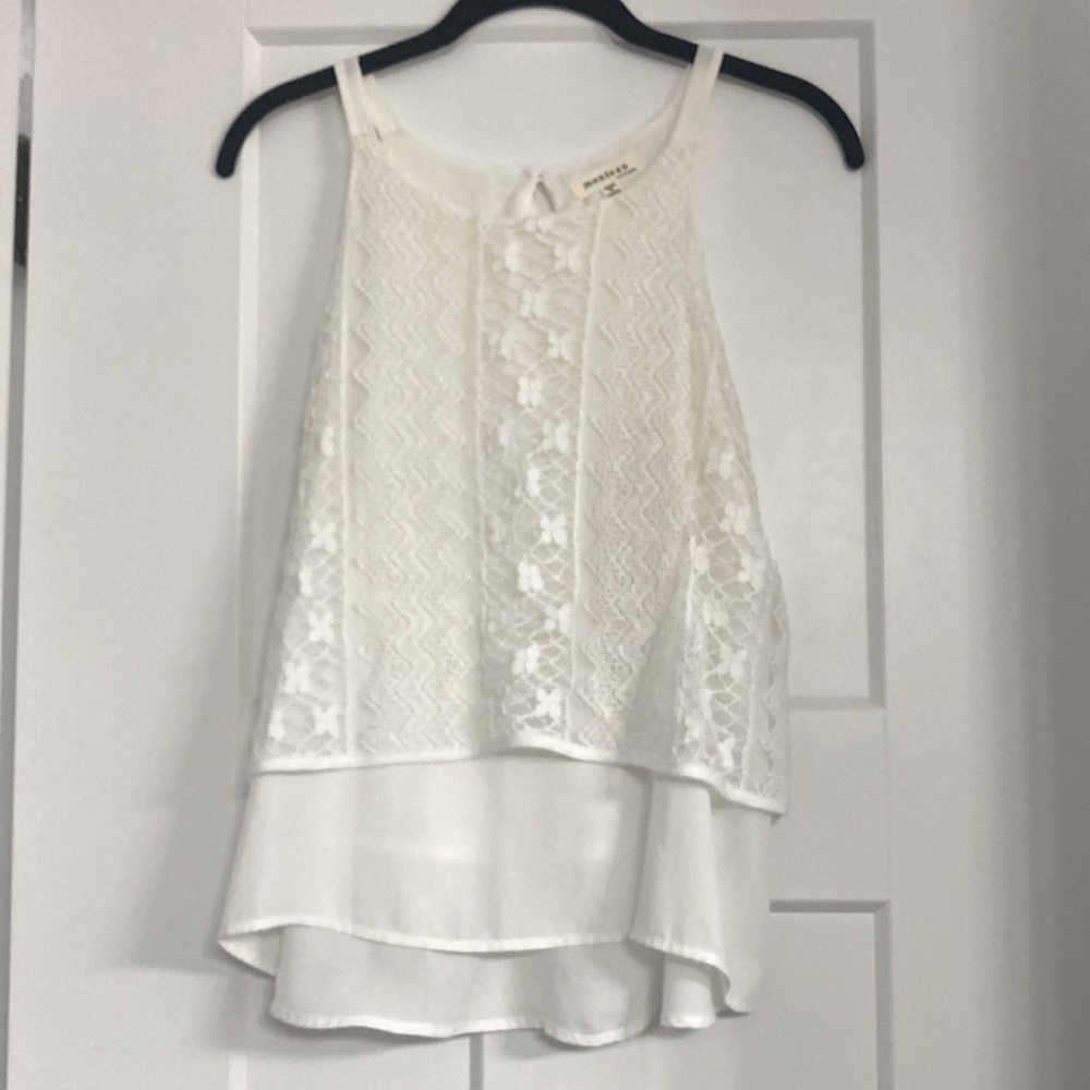 White Lacey tank